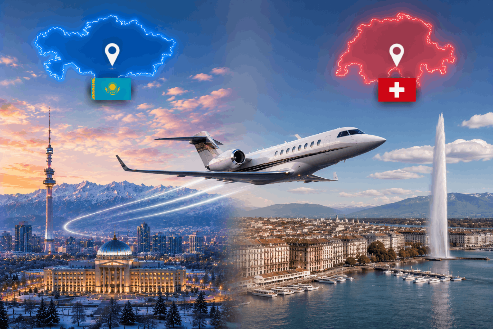Almaty To Geneva - Premium Private Jet Travel Between Kazakhstan And Switzerland