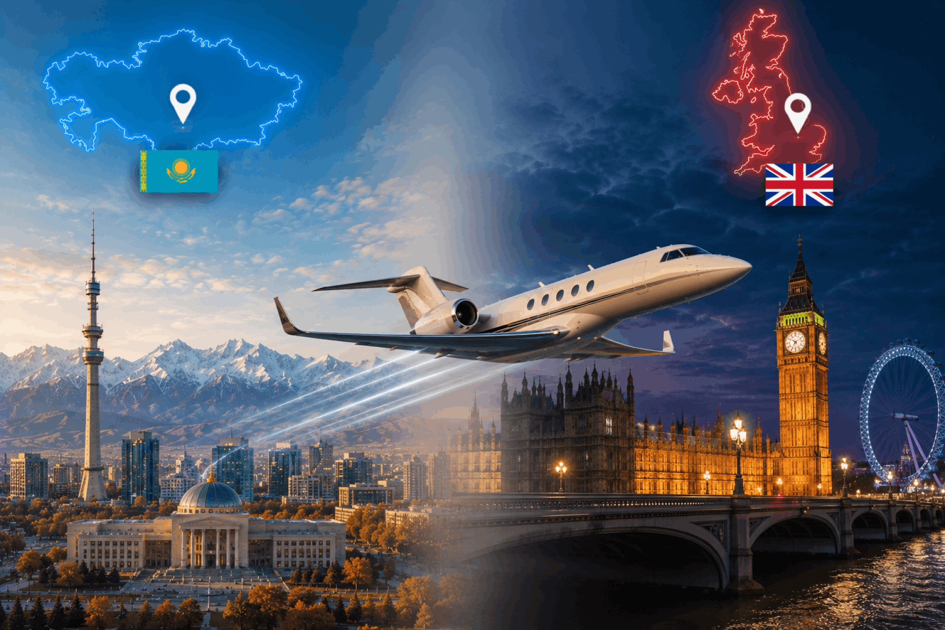 Almaty To London - Private Jet Travel Between Kazakhstan And The UK