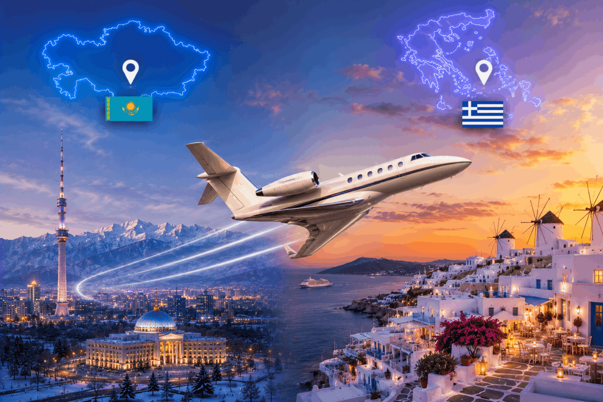 Almaty To Mykonos Private Jet - Luxury Private Travel To Greece