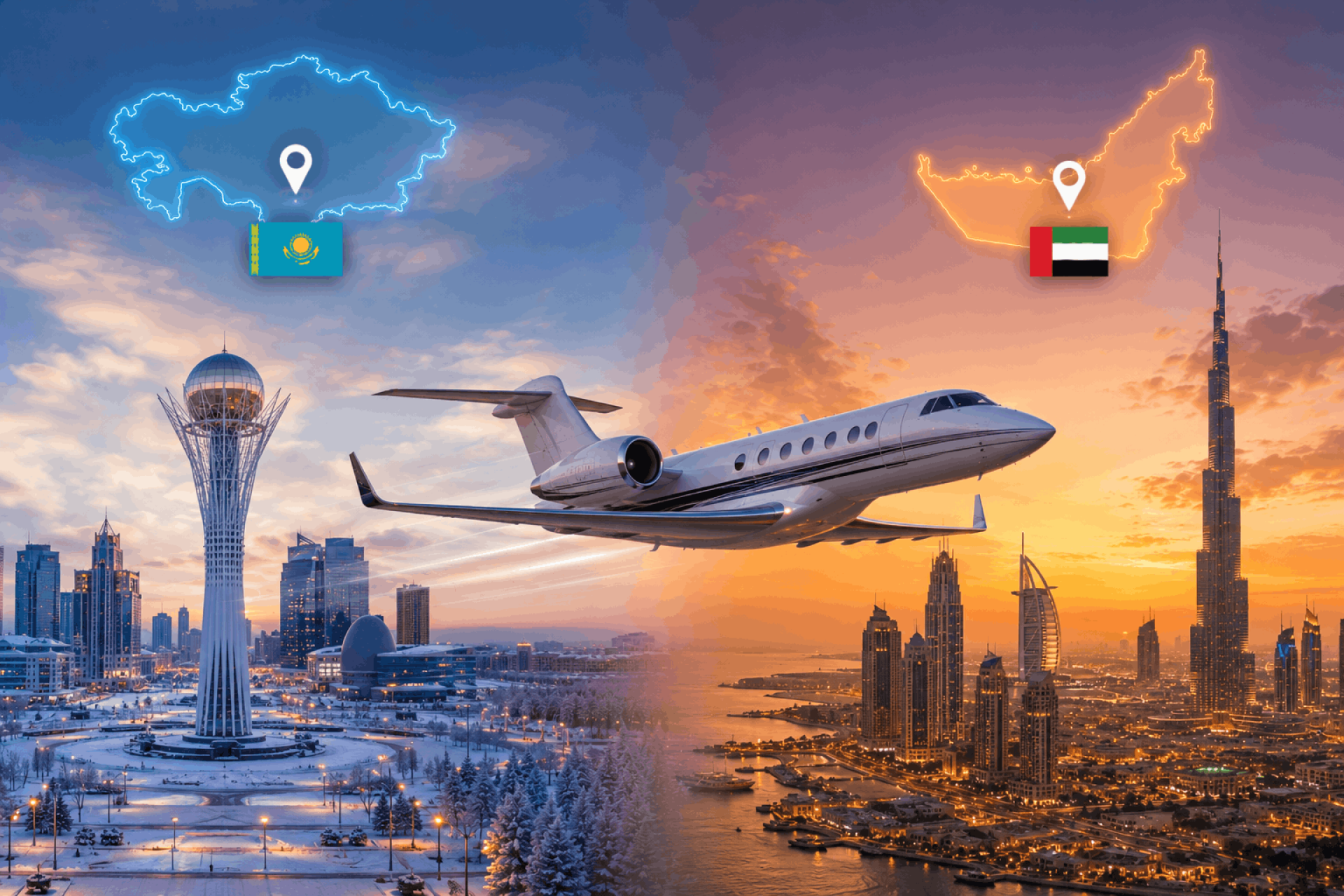 Astana To Dubai - Premium Private Jet Travel Between Kazakhstan And The UAE