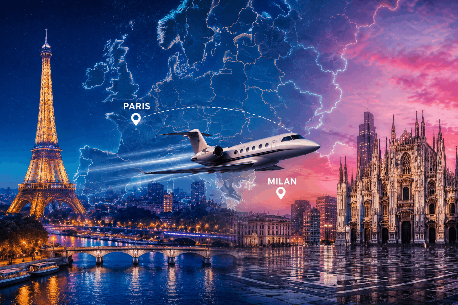 Charter A Private Jet Paris To Milan - Premium Travel Between France And Italy