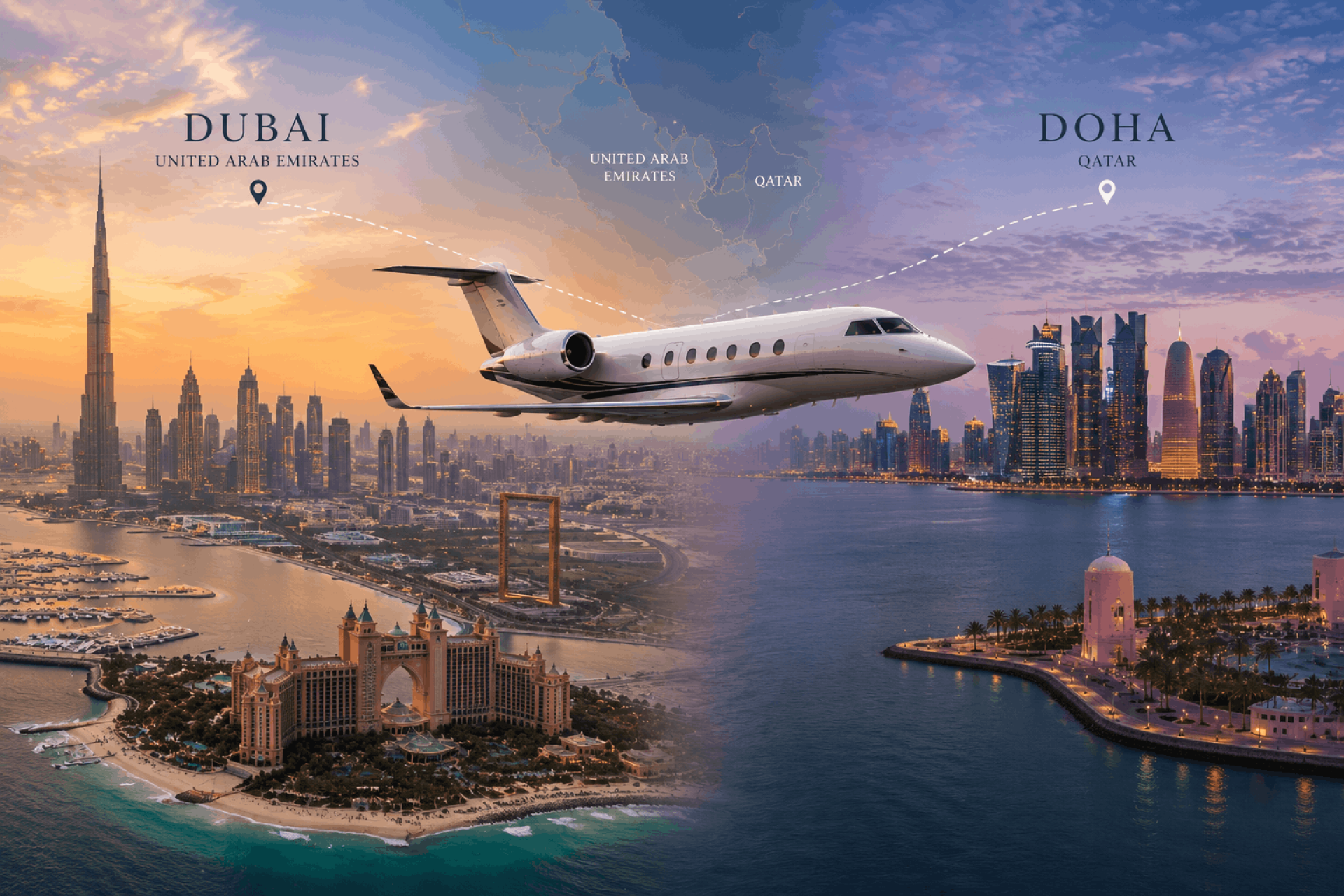 Dubai to Doha Private Jet - Premium Travel Across the Gulf