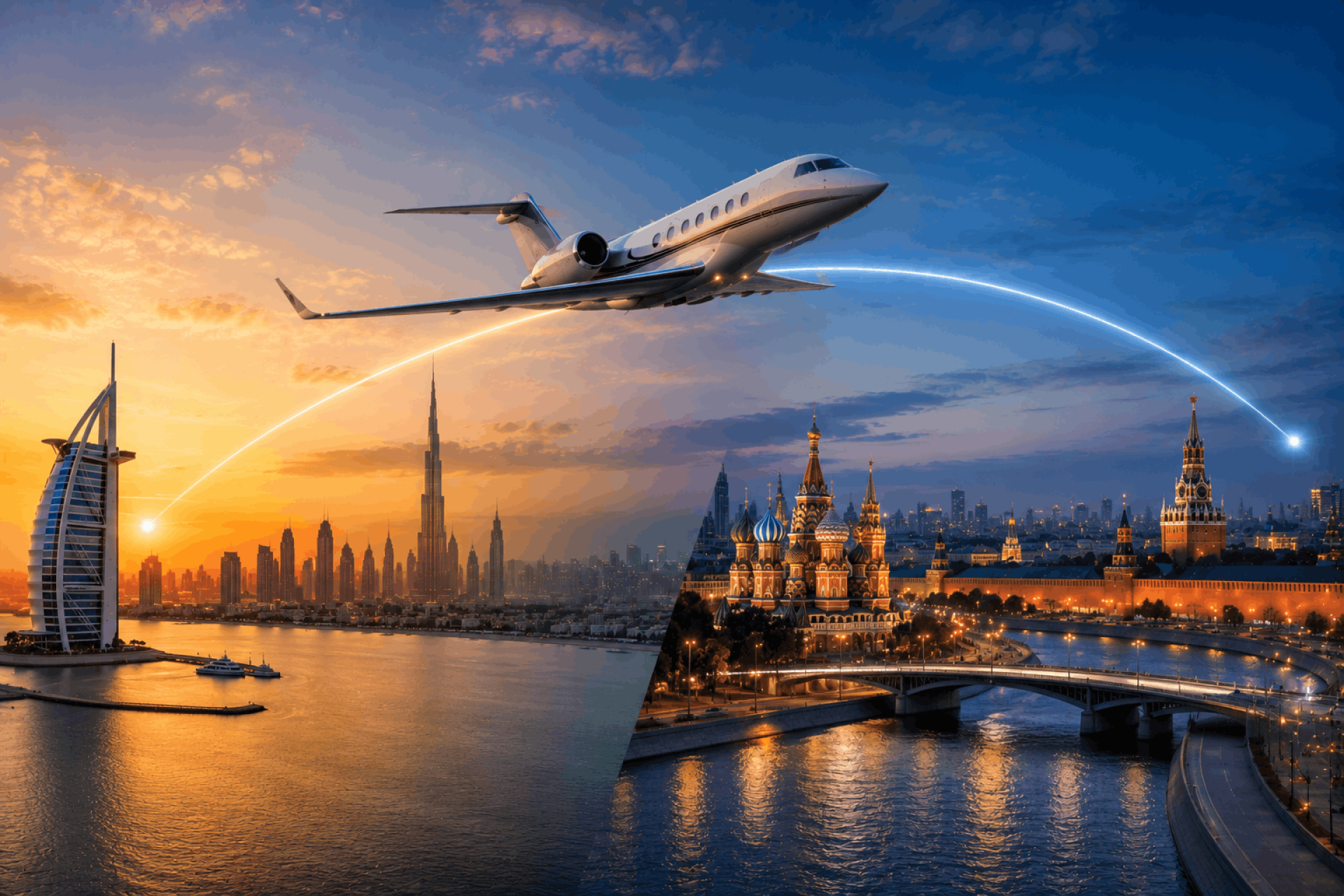 Flight From Dubai To Moscow - Flexible Private Aviation With JETS28