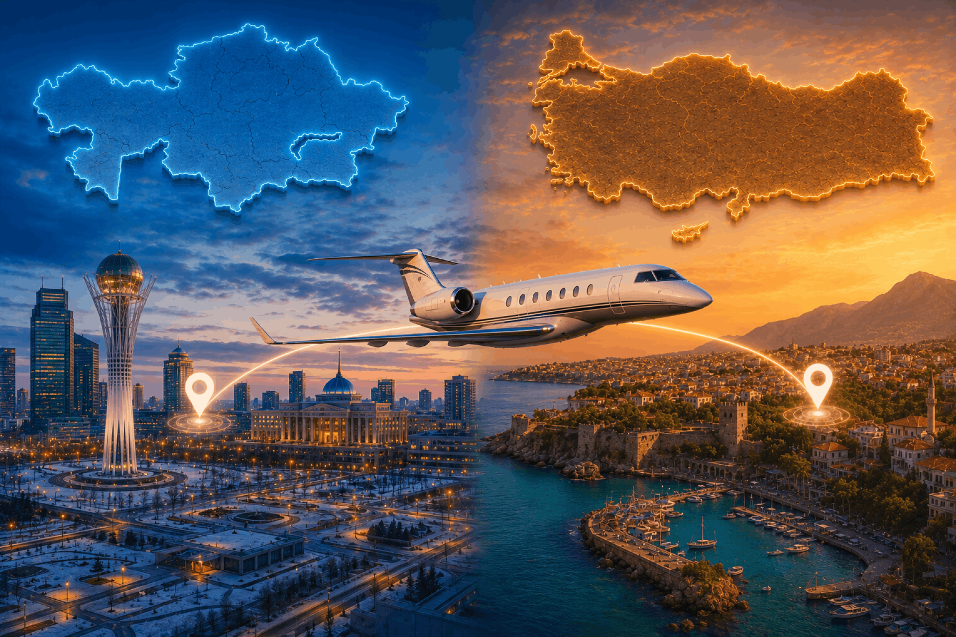 Flights From Astana To Antalya - Luxury Private Jet Travel To Türkiye's Mediterranean Coast