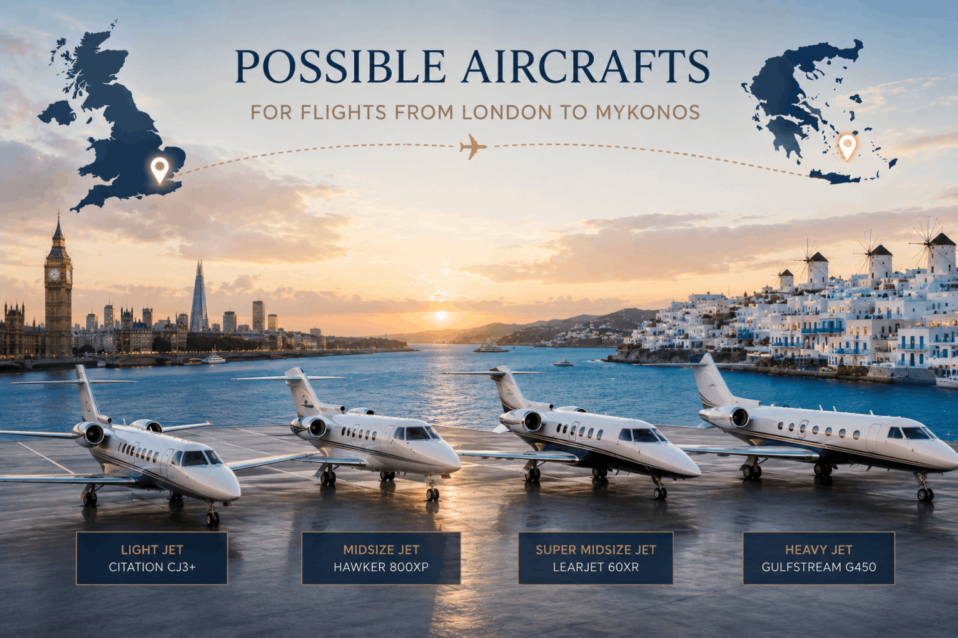 Possible Aircrafts For Flights From London To Mykonos
