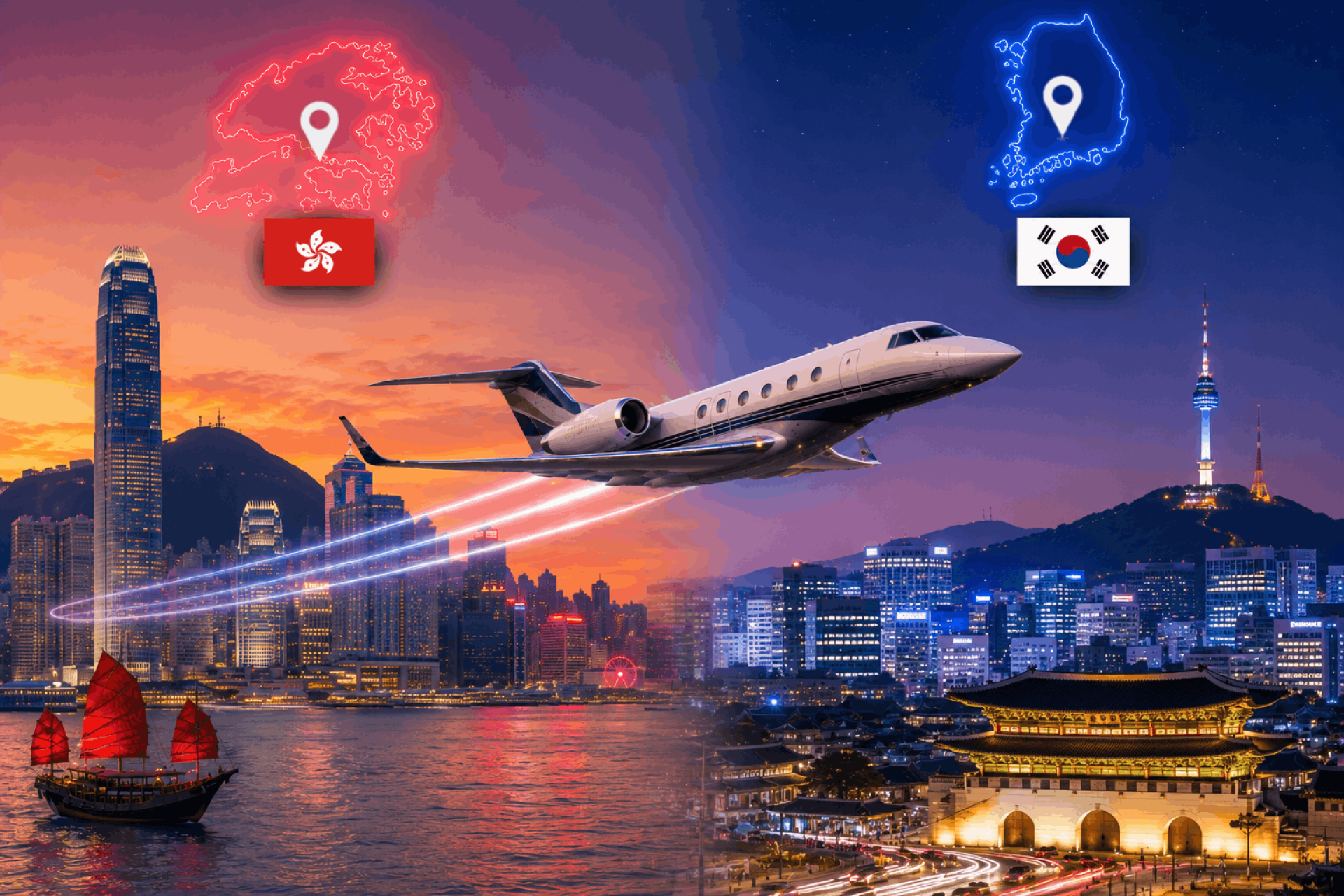 Hong Kong To Seoul Flight - Premium Private Jet Travel To South Korea
