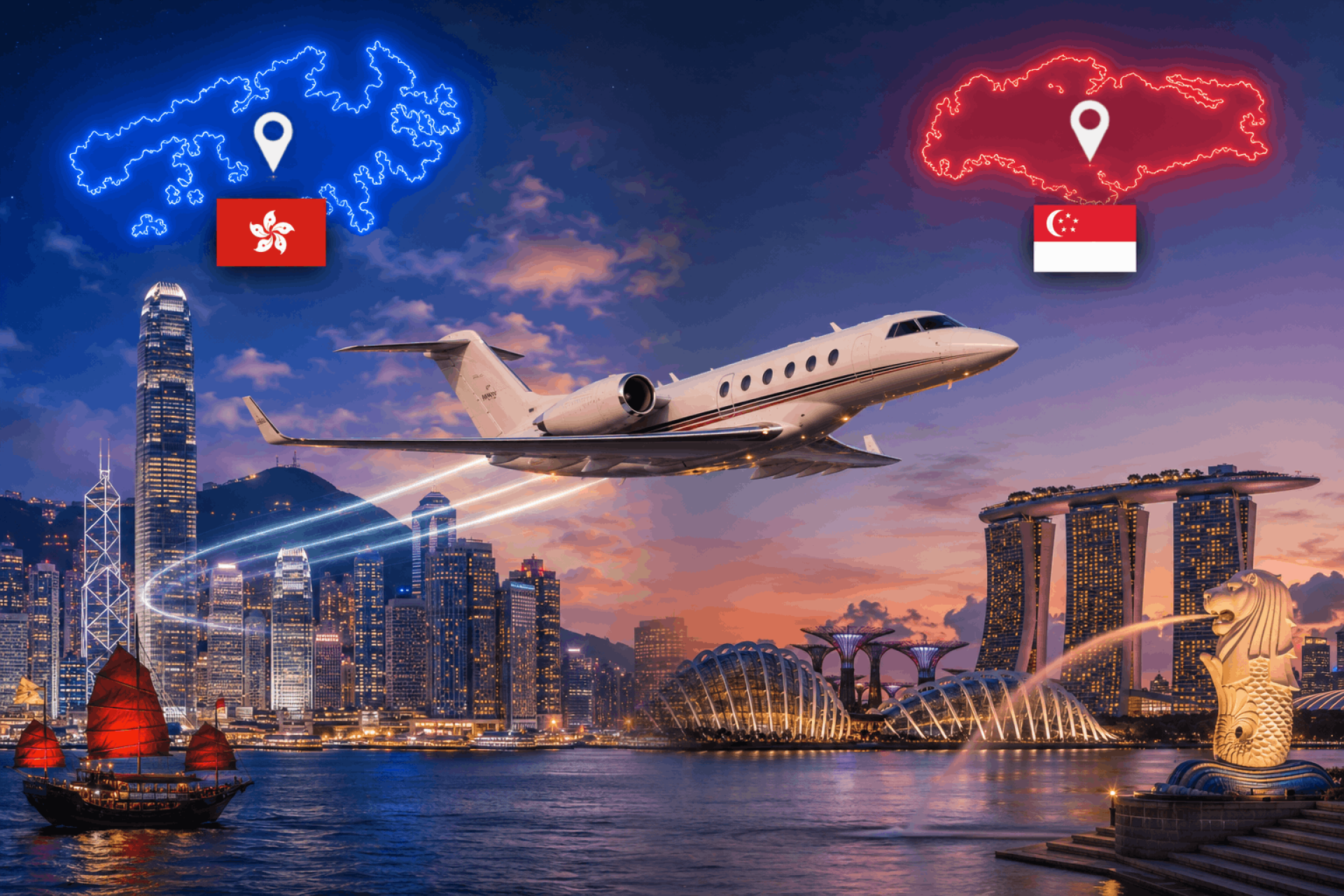 Hong Kong To Singapore Flight - Luxury Private Jet Travel Across Asia