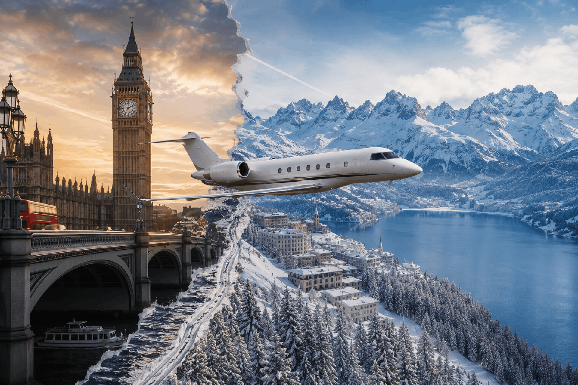 London to St Moritz Private Jet - Luxury Alpine Travel