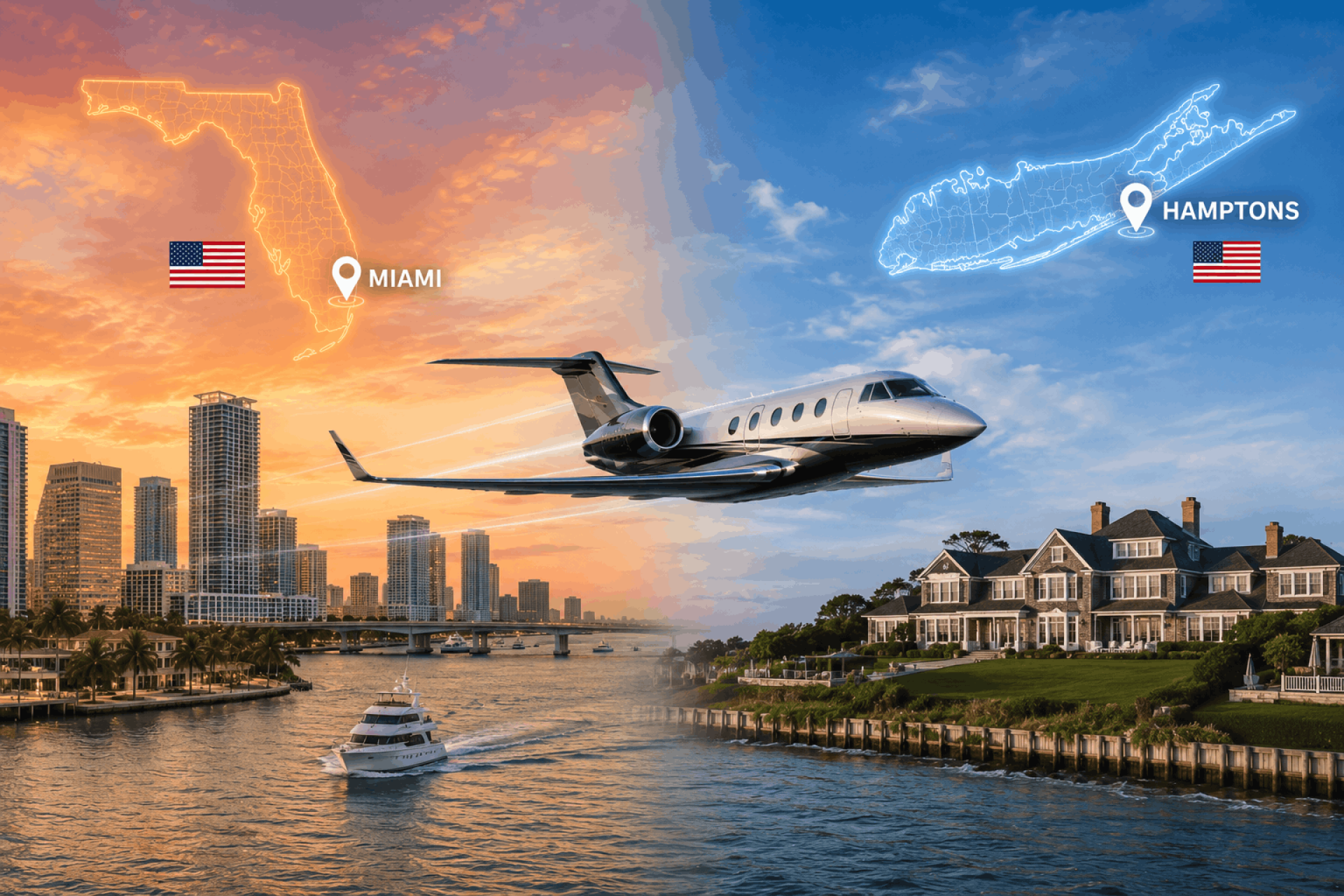 Miami To Hamptons - Luxury Travel Between South Florida And New York's Elite Summer Destination