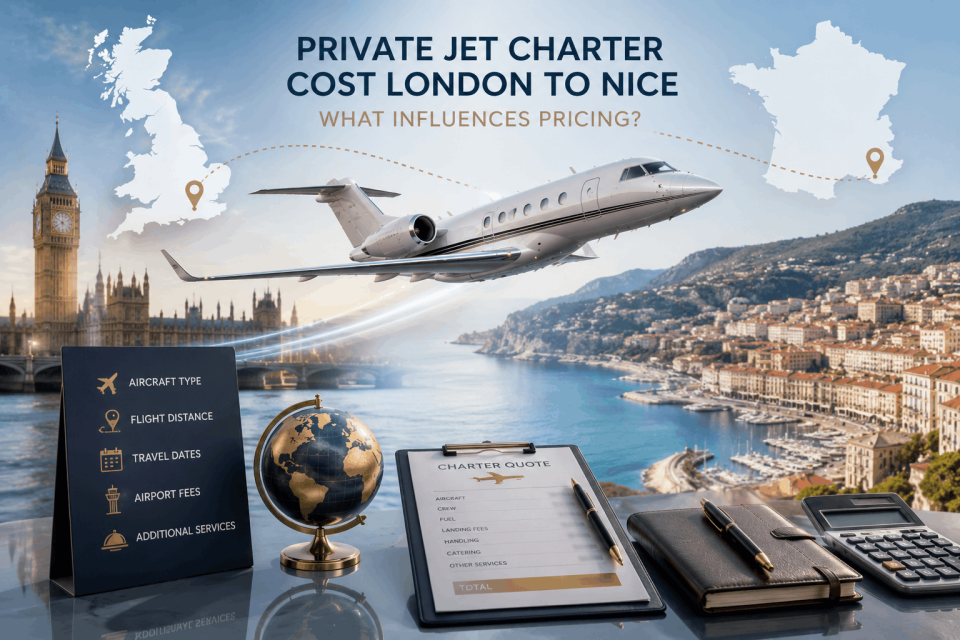 Private Jet Charter Cost London To Nice - What Influences Pricing?