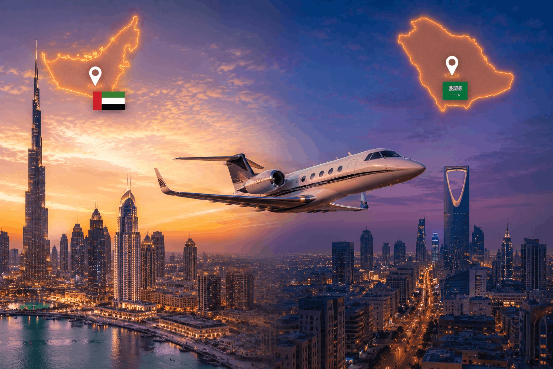 Private Jet From Dubai To Riyadh - Fast And Flexible Travel Across the Gulf