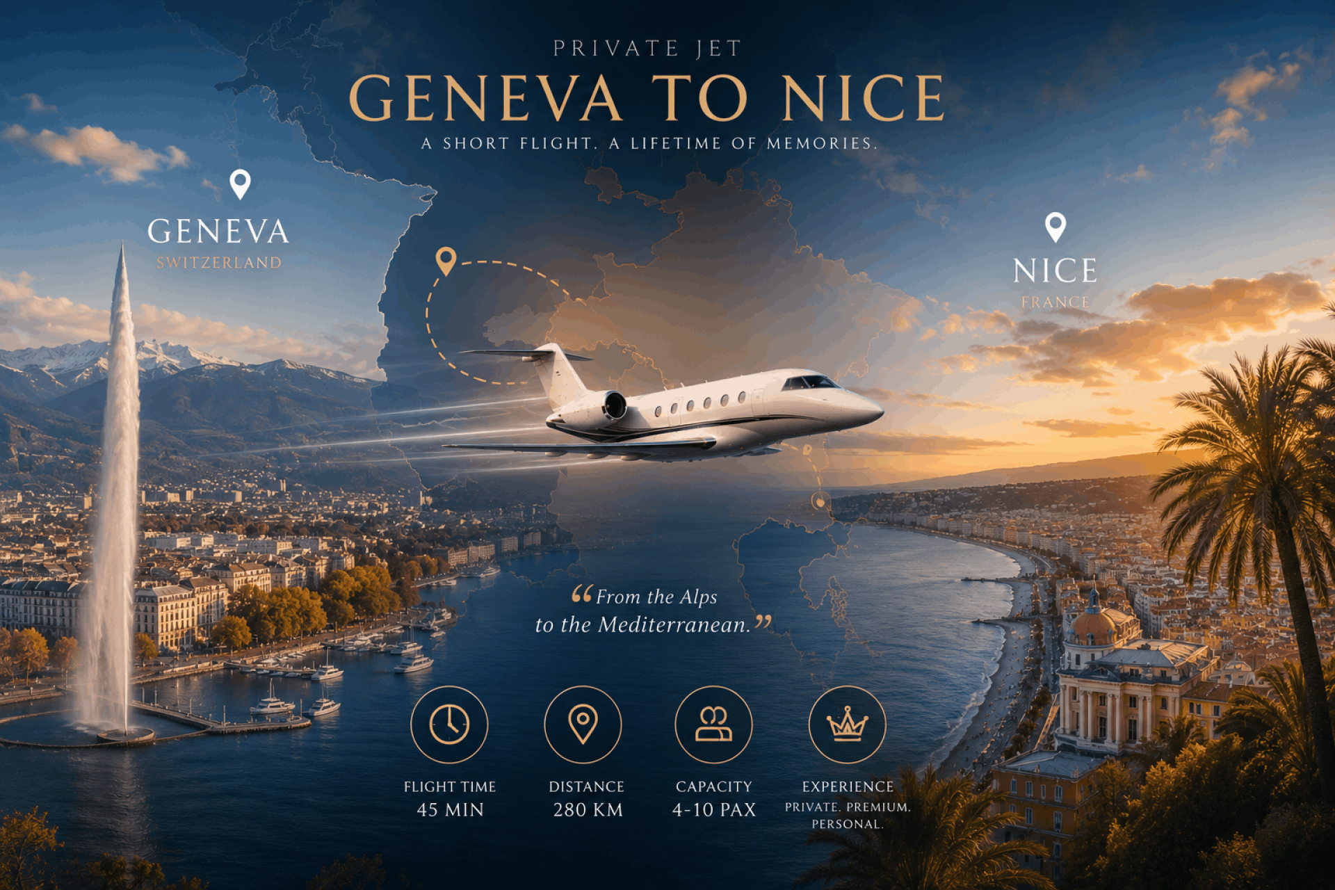 Private Jet From Geneva To Nice - Travel To The French Riviera