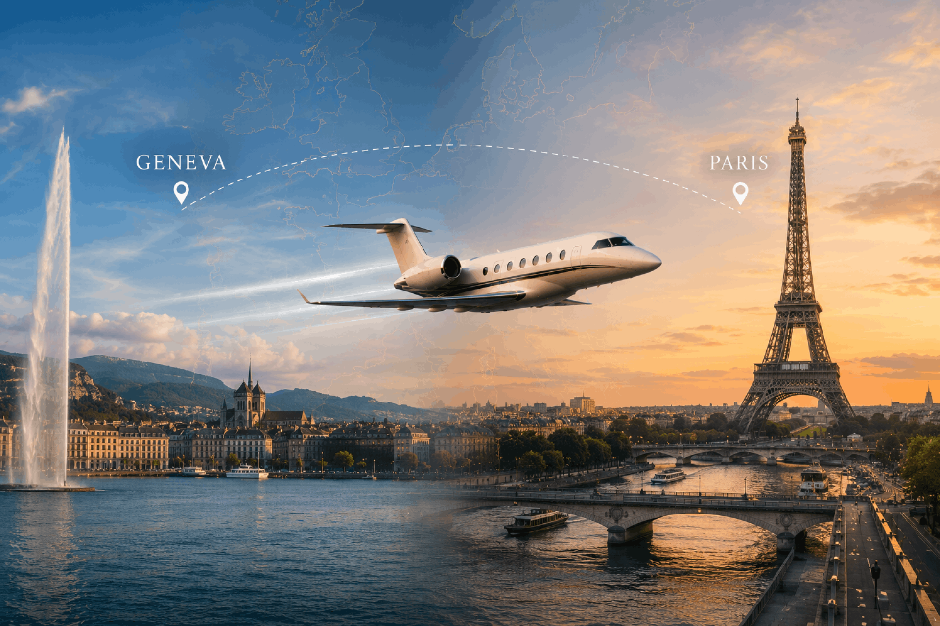 Private Jet From Geneva To Paris - Premium Travel Between Two Iconic European Cities