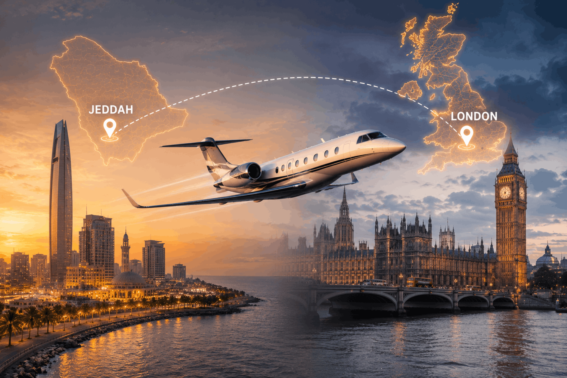 Private Jet From Jeddah To London - Luxury Travel Between Saudi Arabia And The UK