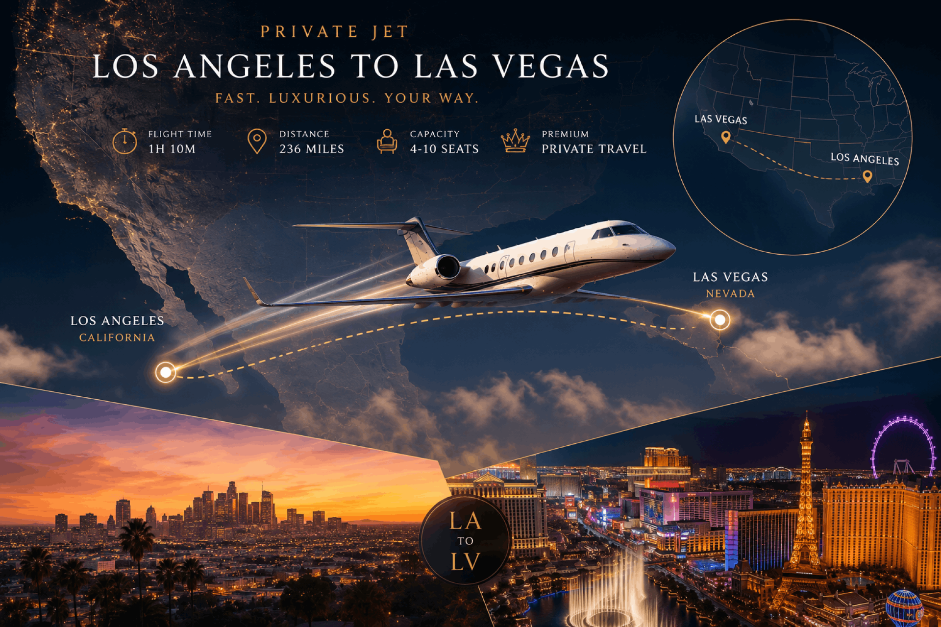 Private Jet From LA To Vegas - The Fastest Way to Travel