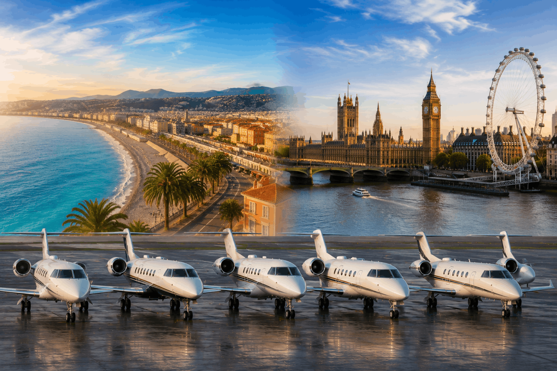 Possible Aircraft For Private Jet From Nice To London Flights