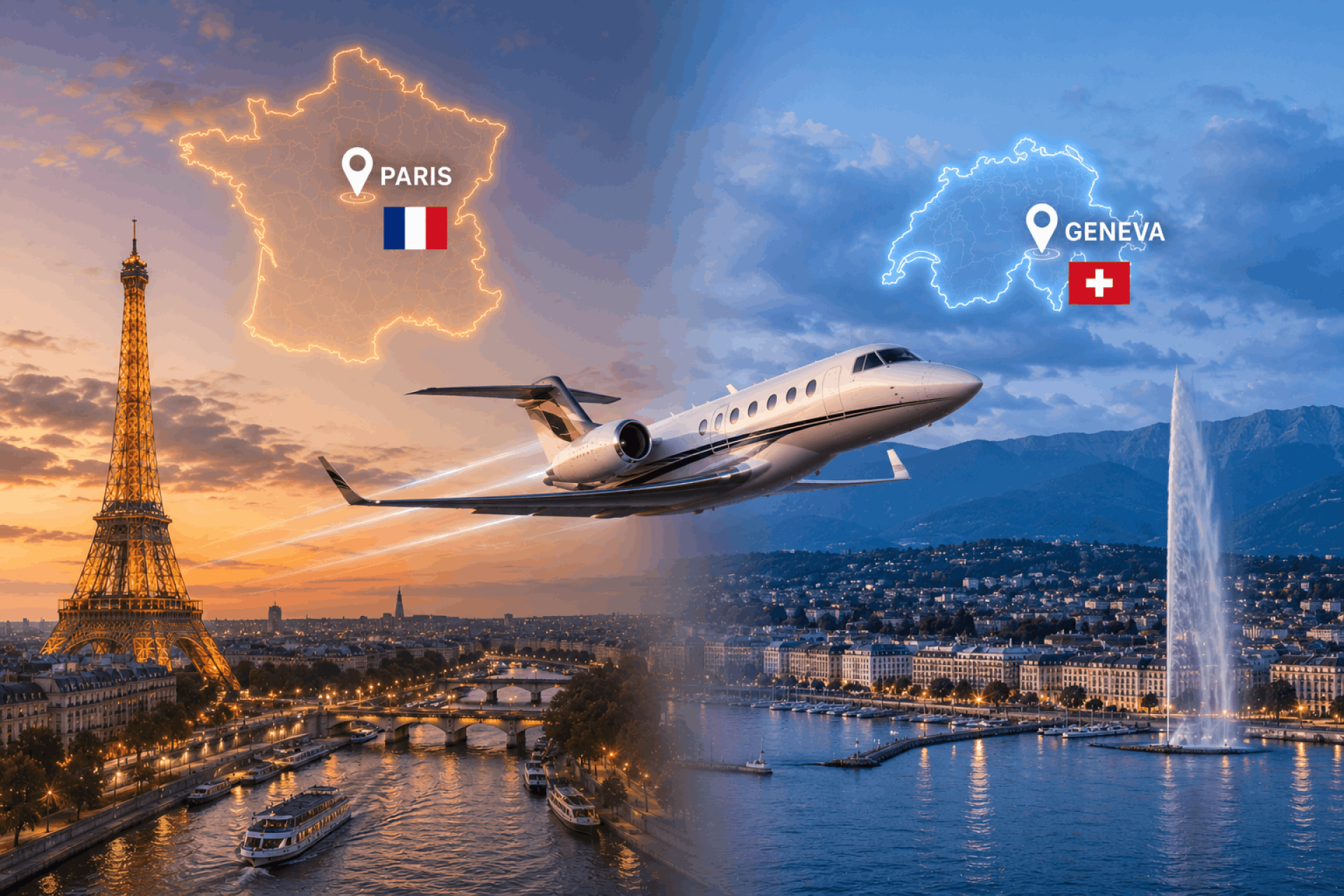 Private Jet From Paris To Geneva - Travel Between France And Switzerland