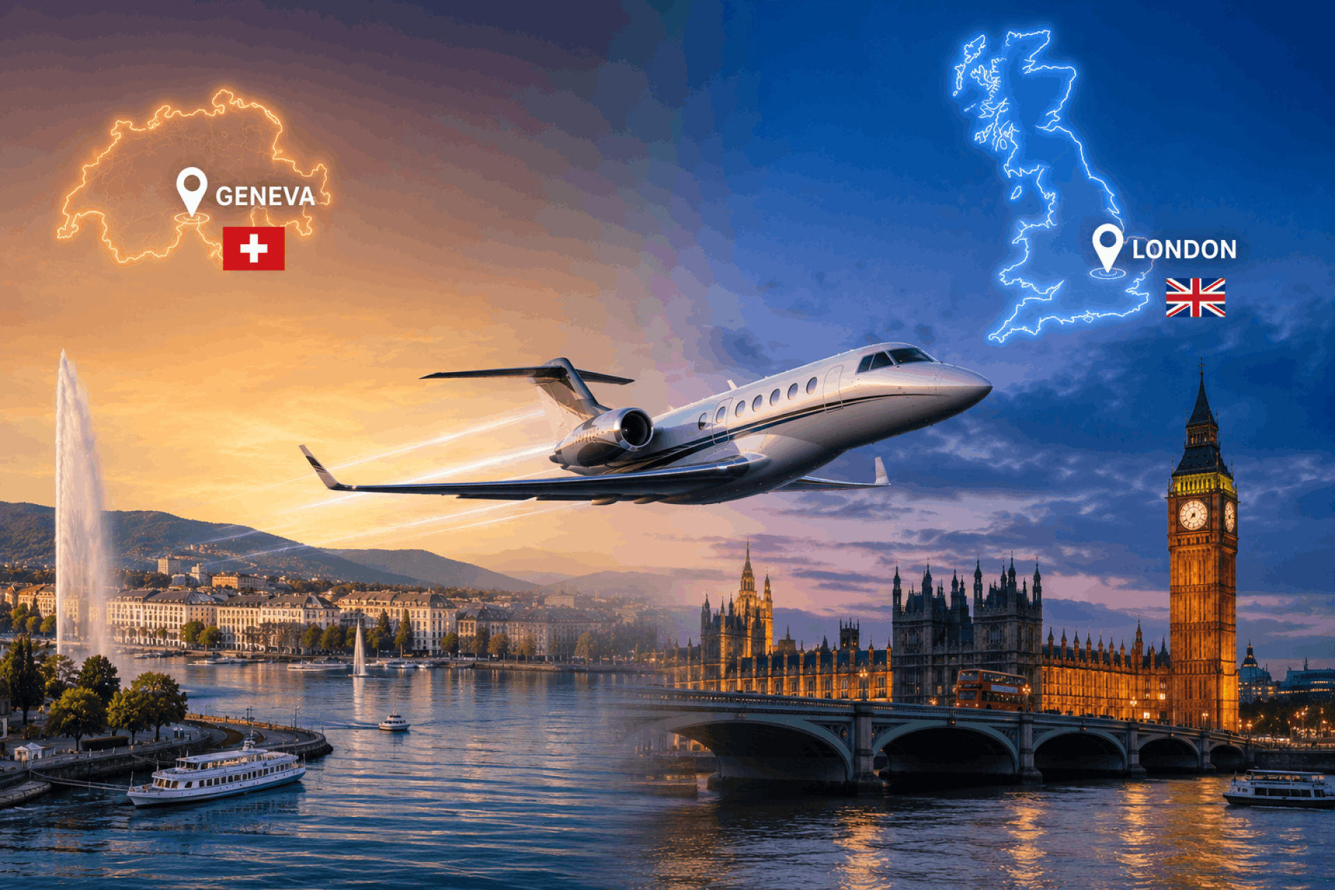Private Jet Geneva To London - Luxury Travel Between Switzerland And The UK