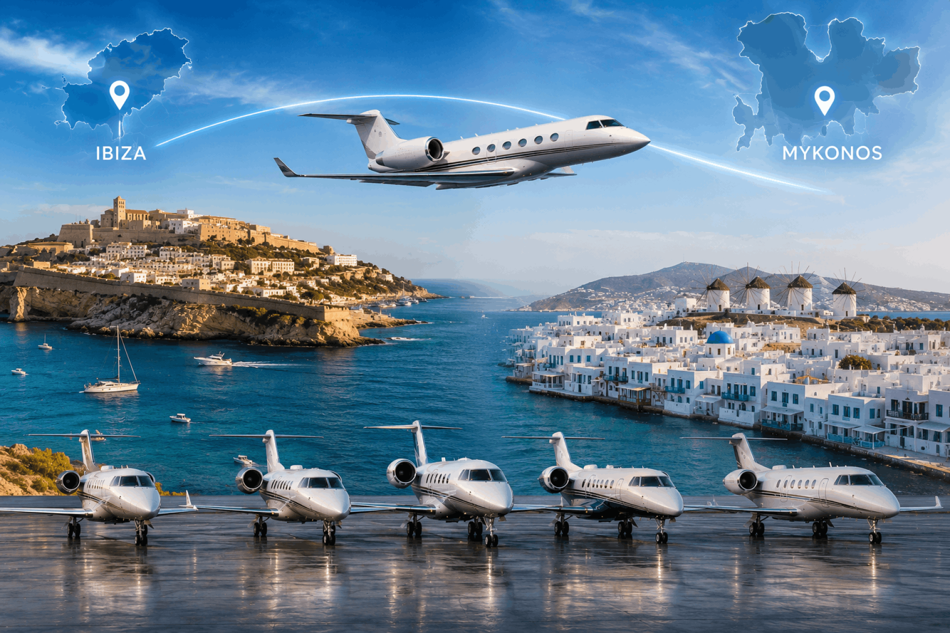 Private Jet Ibiza To Mykonos - Possible Aircrafts