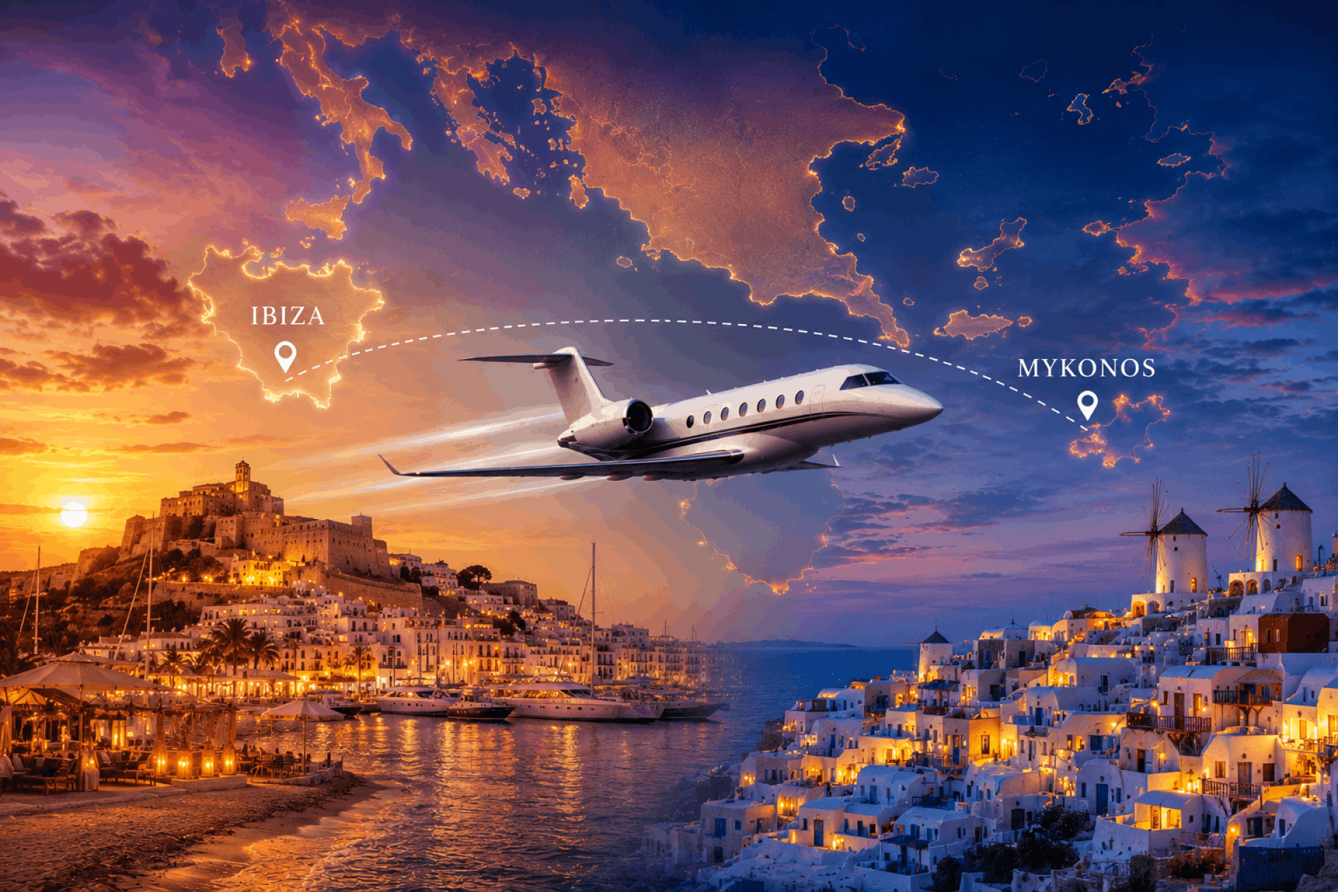 Private Jet Ibiza To Mykonos - Luxury Island Hopping Across The Mediterranean