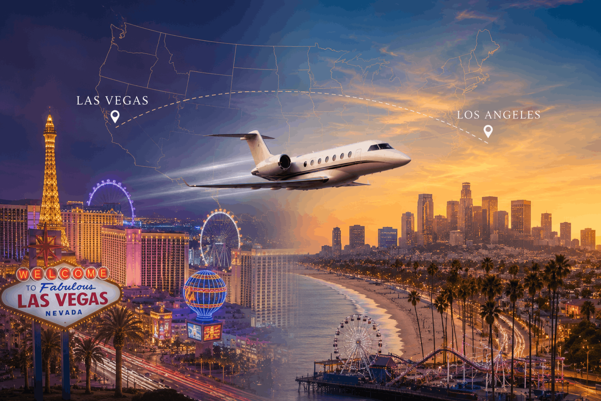 Private Jet Las Vegas To Los Angeles - Fast Luxury Travel Between Two Iconic Cities