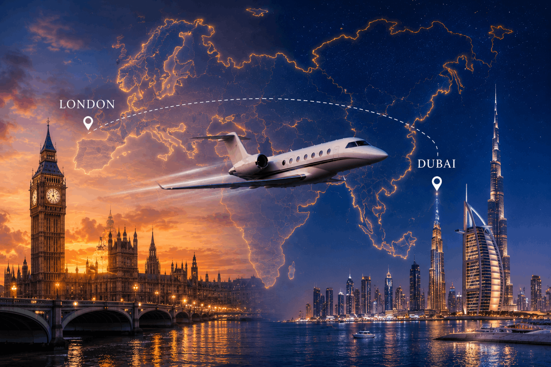 Private Jet London To Dubai - Luxury Long-Haul Travel To The UAE