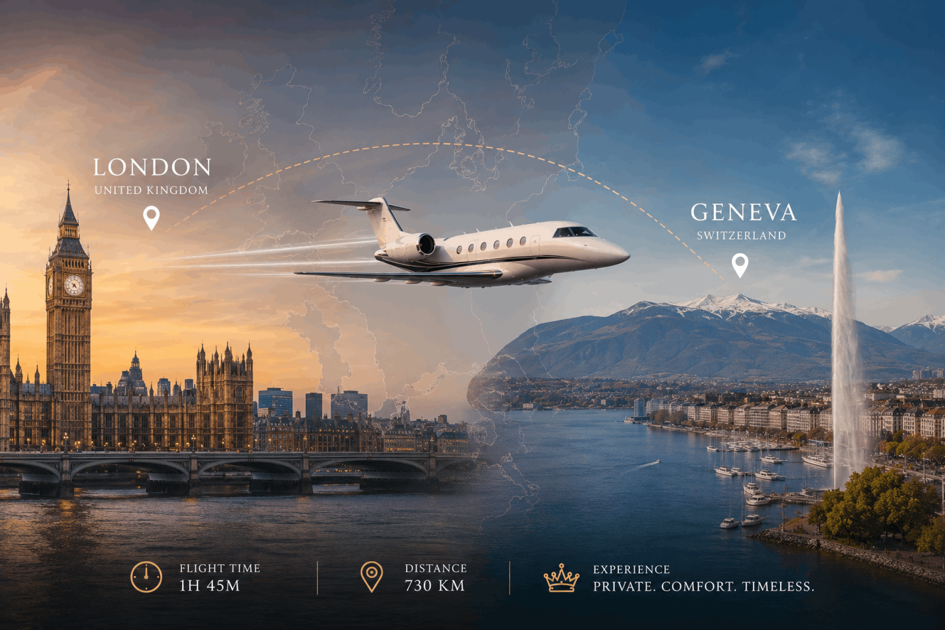 Private Jet London to Geneva - Luxury Travel to Switzerland