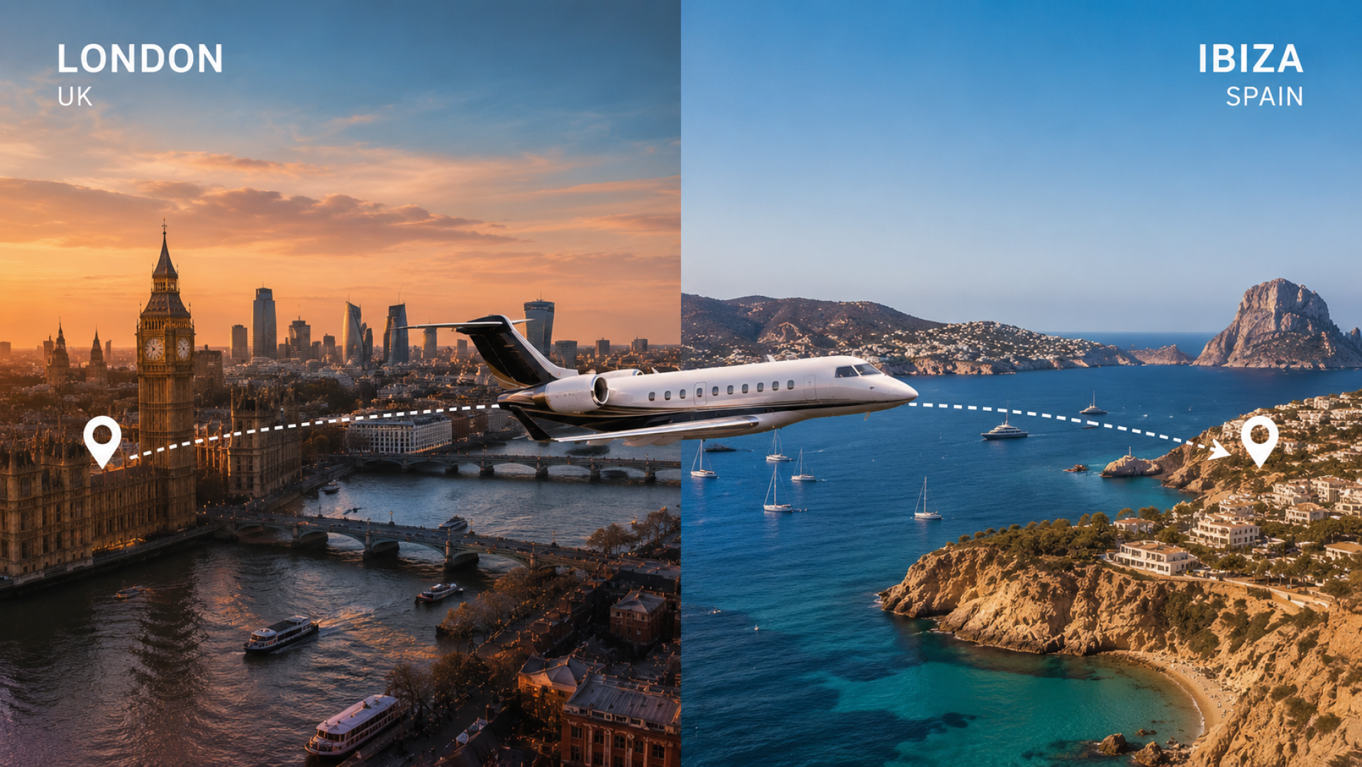 Private Jet London to Ibiza - Luxury Island Connection