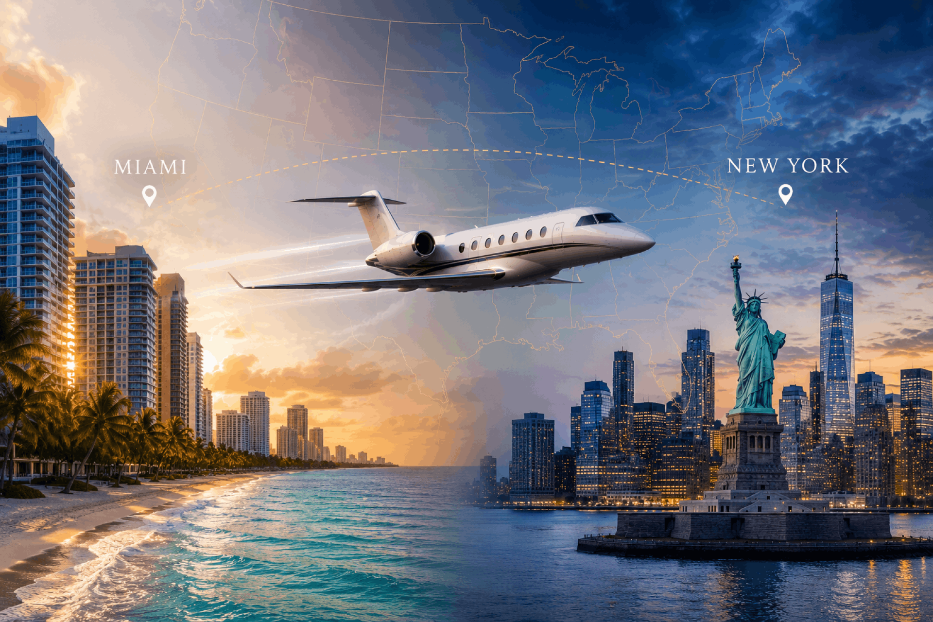 Private Jet Miami To New York - Fast And Luxurious Coast-to-Coast Travel