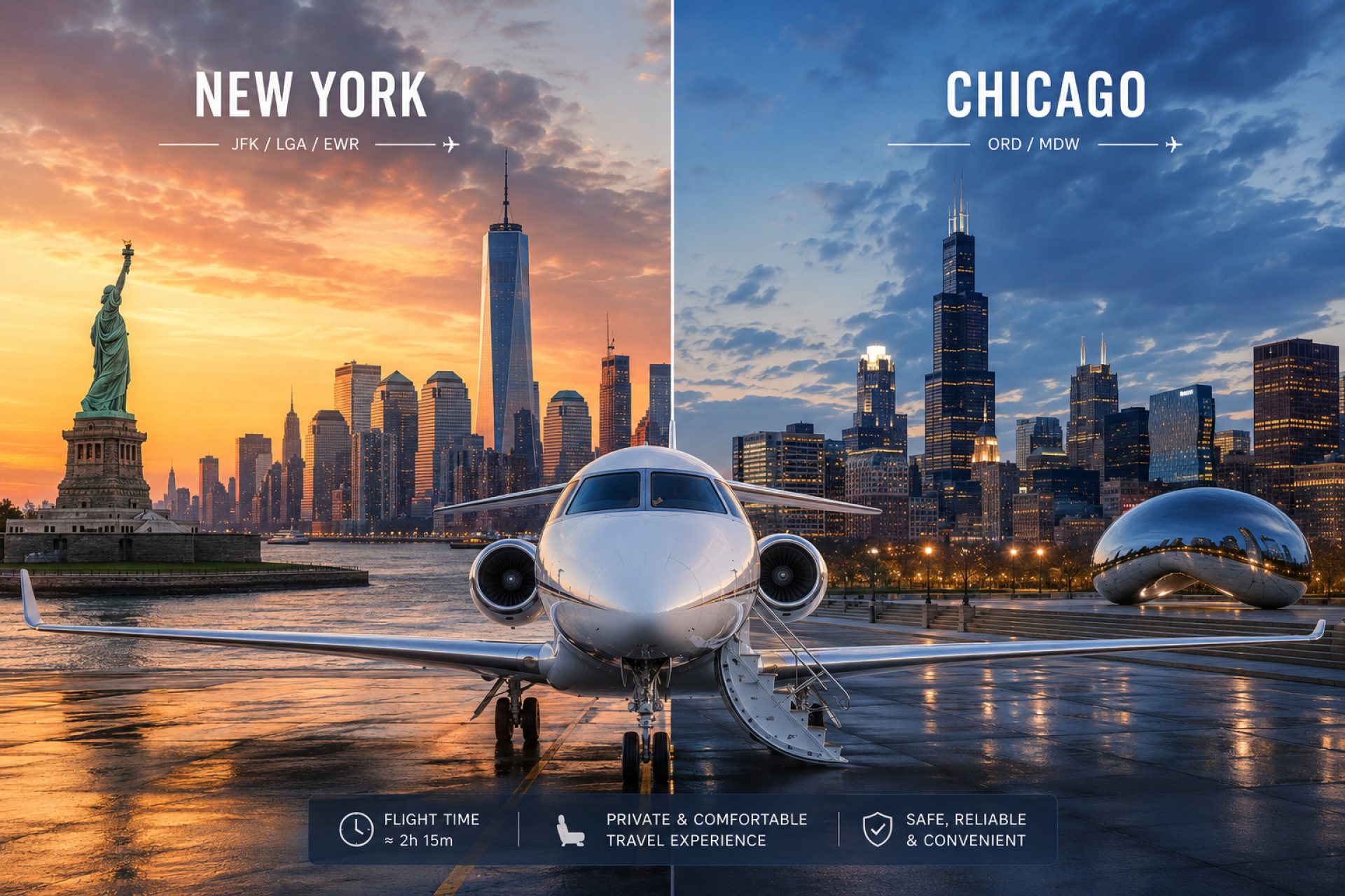 Private Jet New York To Chicago - Luxury Travel In USA