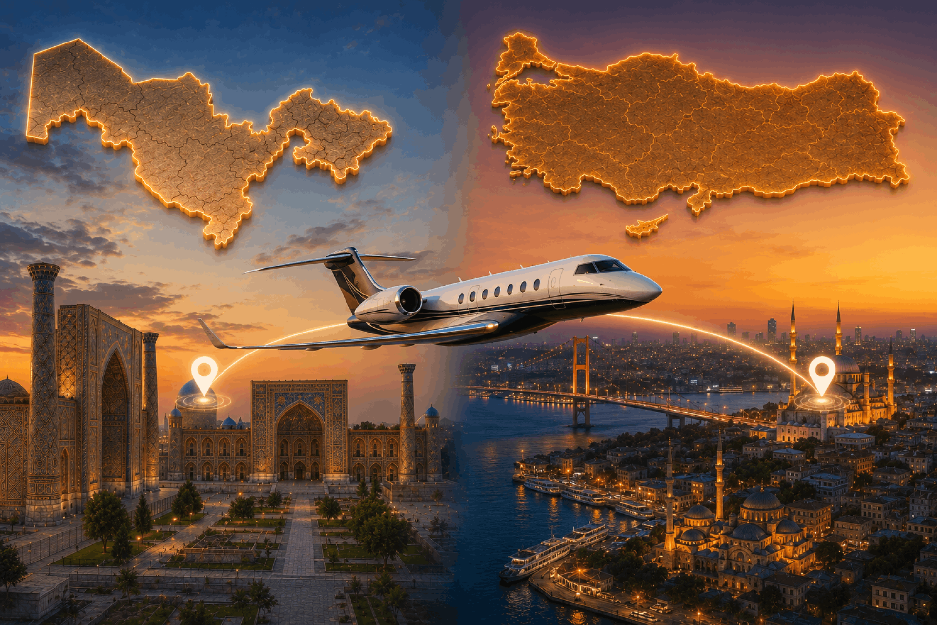 Samarkand To Istanbul Flights - Luxury Private Jet Between Uzbekistan And Türkiye