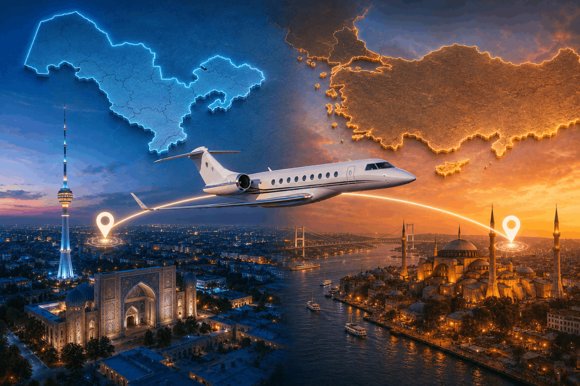 Tashkent To Istanbul Flights - Luxury Private Jet Travel Between Uzbekistan And Türkiye
