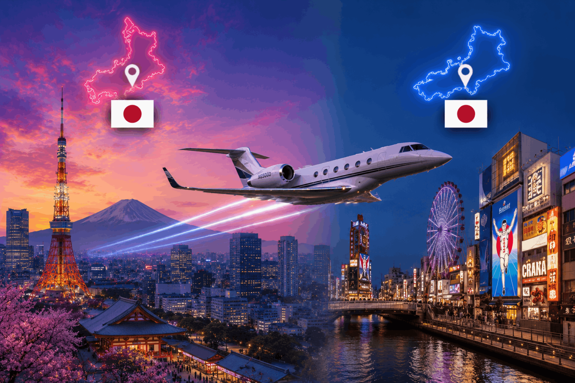 Tokyo To Osaka Flight - Fast And Comfortable Private Jet Travel Across Japan