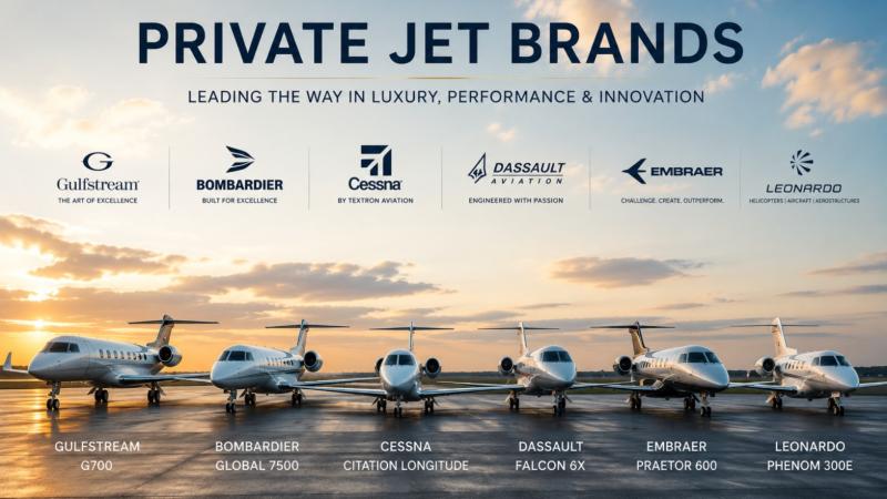 Top Private Jet Brands in the World: Luxury, Performance & Innovation
